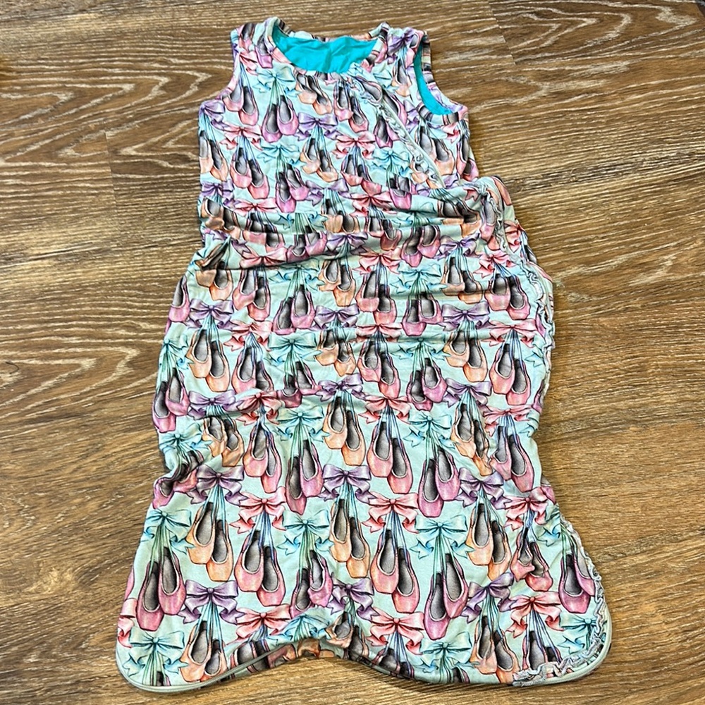 Posh Peanut Pink and Blue Sleep Sack Ballet slipper Design